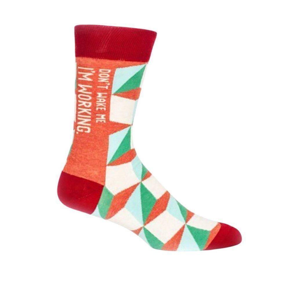 Blue Q Socks Don't Wake Me I'm Working Crew Socks 7-12 NWT